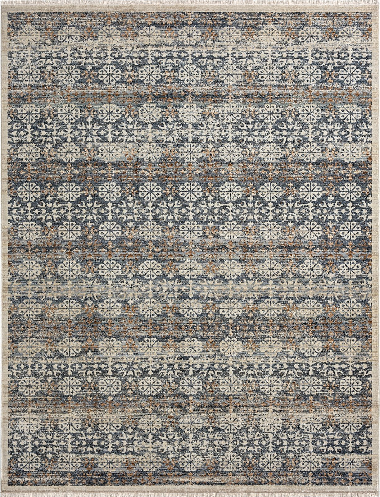 Aurora Indigo and Sand Contemporary Area Rug