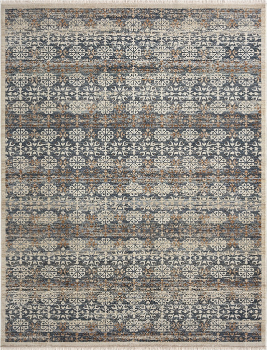 Aurora Indigo and Sand Contemporary Area Rug