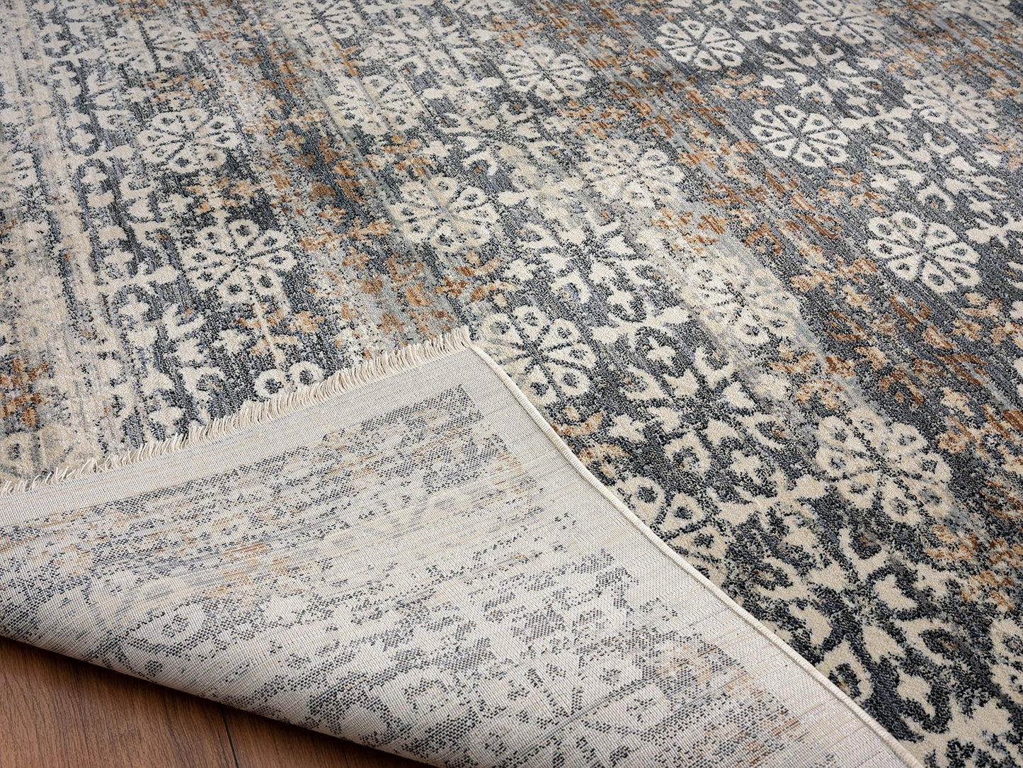 Aurora Indigo and Sand Contemporary Area Rug