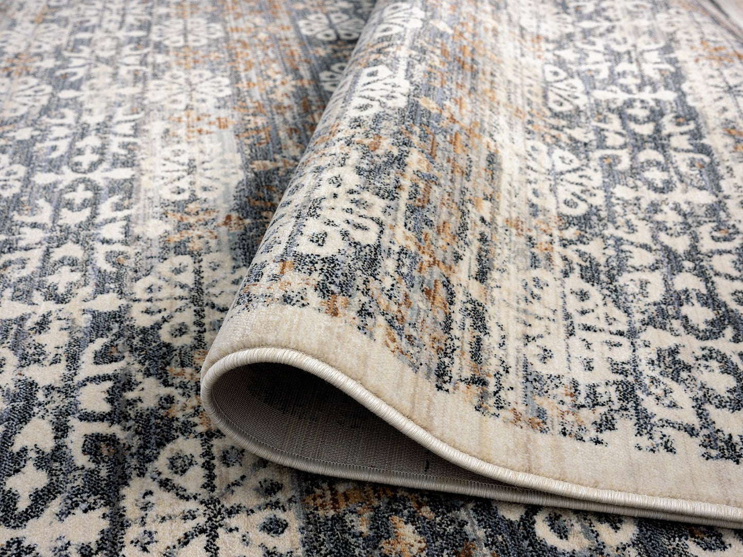 Aurora Indigo and Sand Contemporary Area Rug