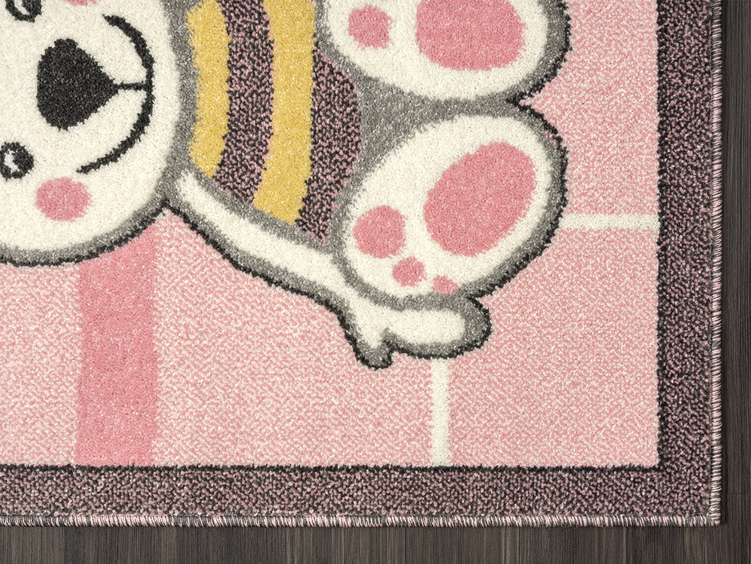 A to Z Teddy Bear Kids Pink Area Rug