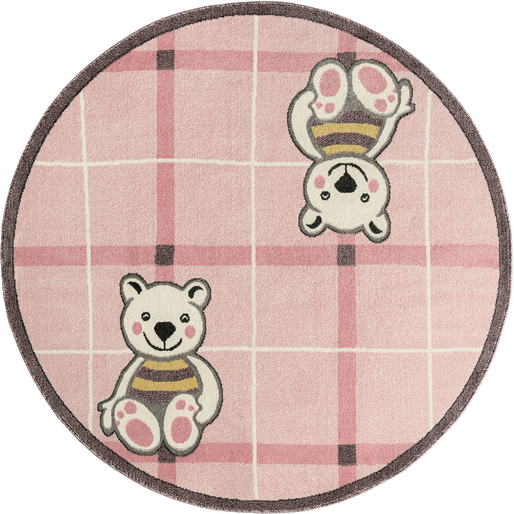 A to Z Teddy Bear Kids Pink Area Rug