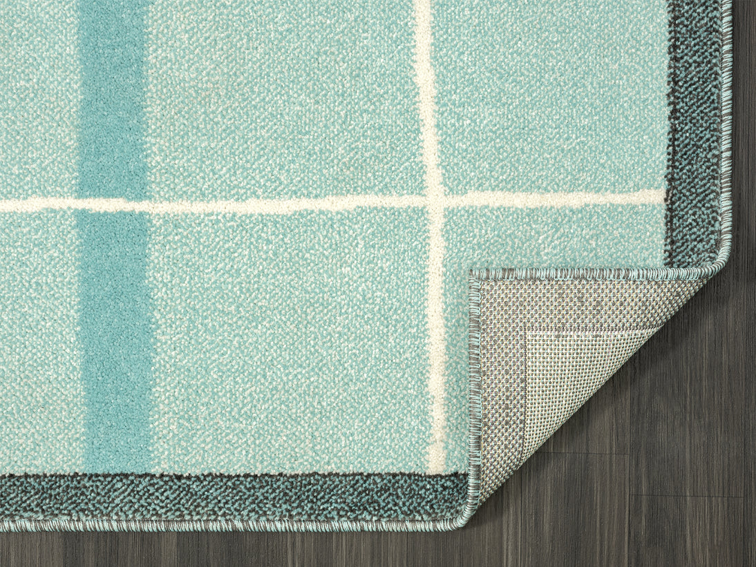 A to Z Teddy Bear Kids Blue Area Rug