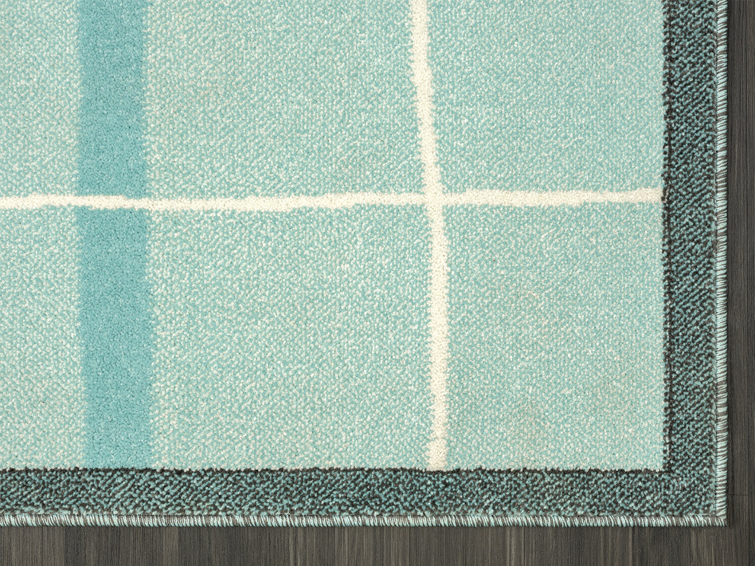 A to Z Teddy Bear Kids Blue Area Rug