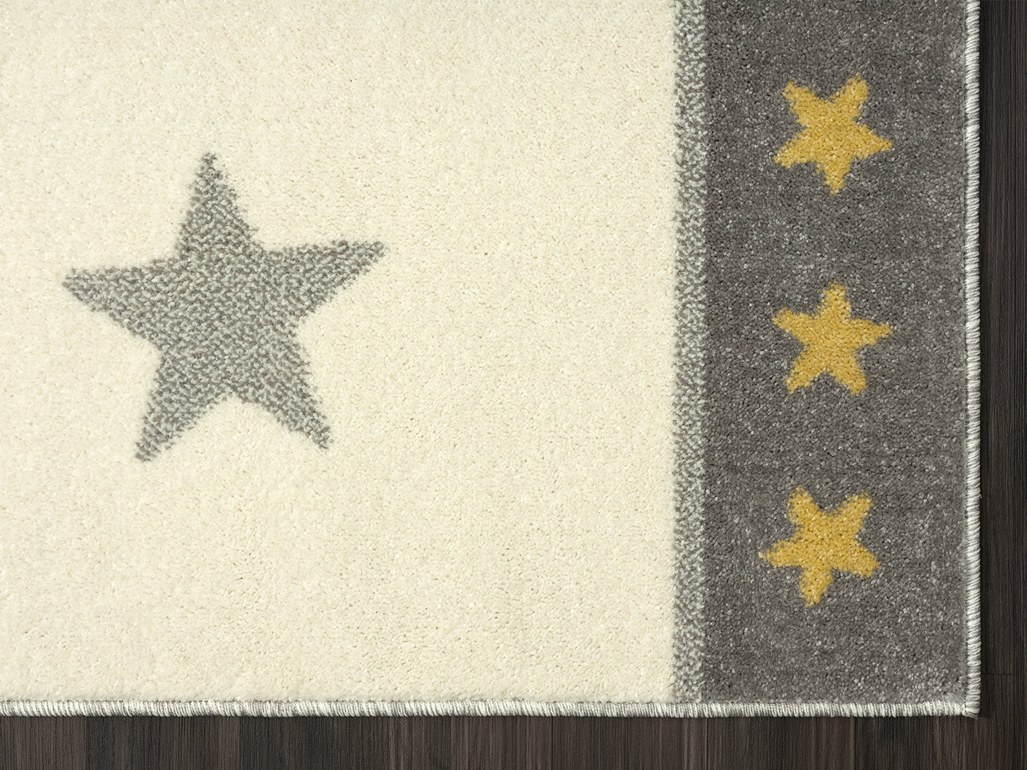 A to Z Moon Bear Kids Beige and Grey Area Rug