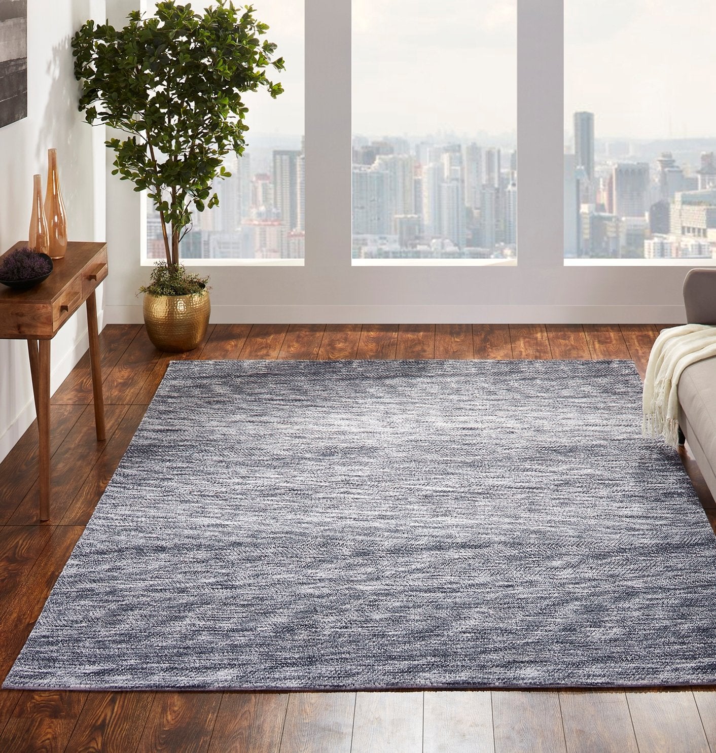 Citadel Graphite Heather Solid Hand Tufted Area Rug