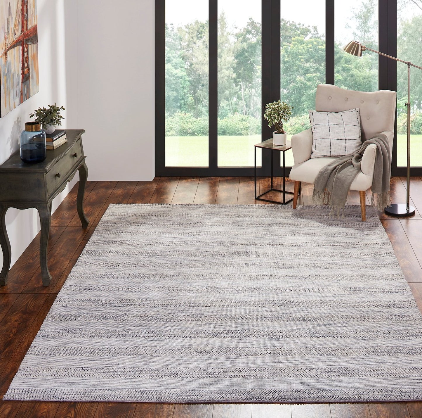Citadel Heathered Greys Solid Hand Tufted Area Rug