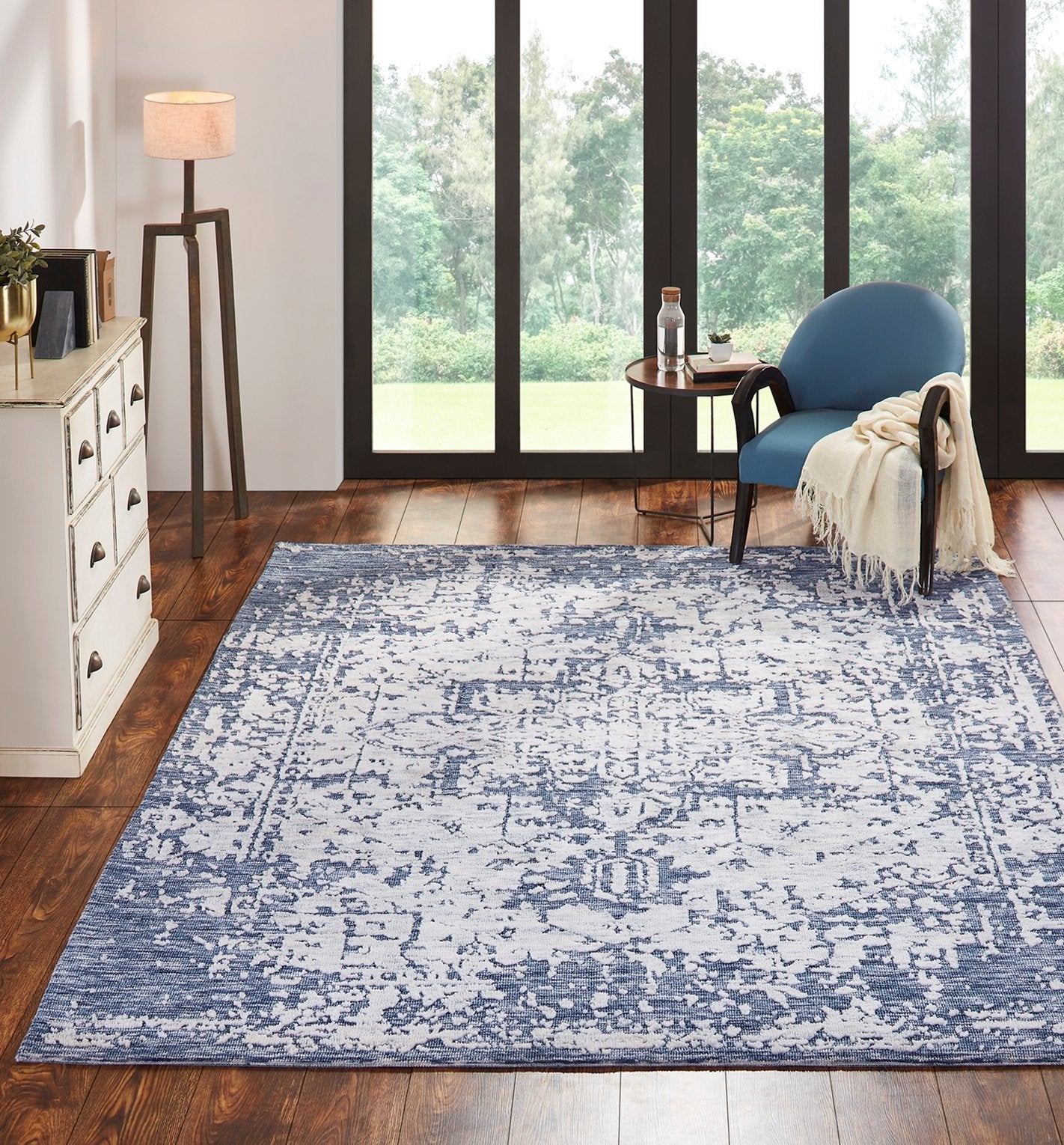 Citadel Indigo Transitional Hand Tufted Area Rug