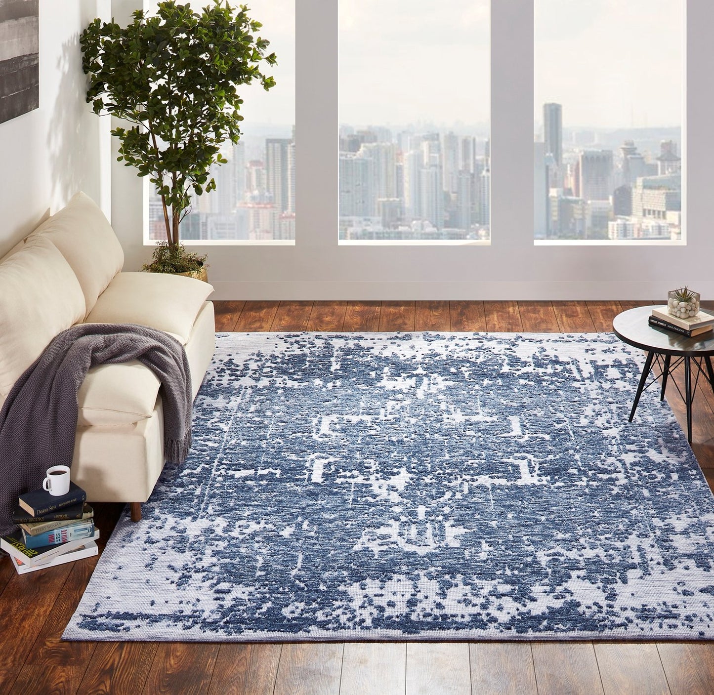 Citadel Vintage Denim Transitional Hand Tufted Area Rug