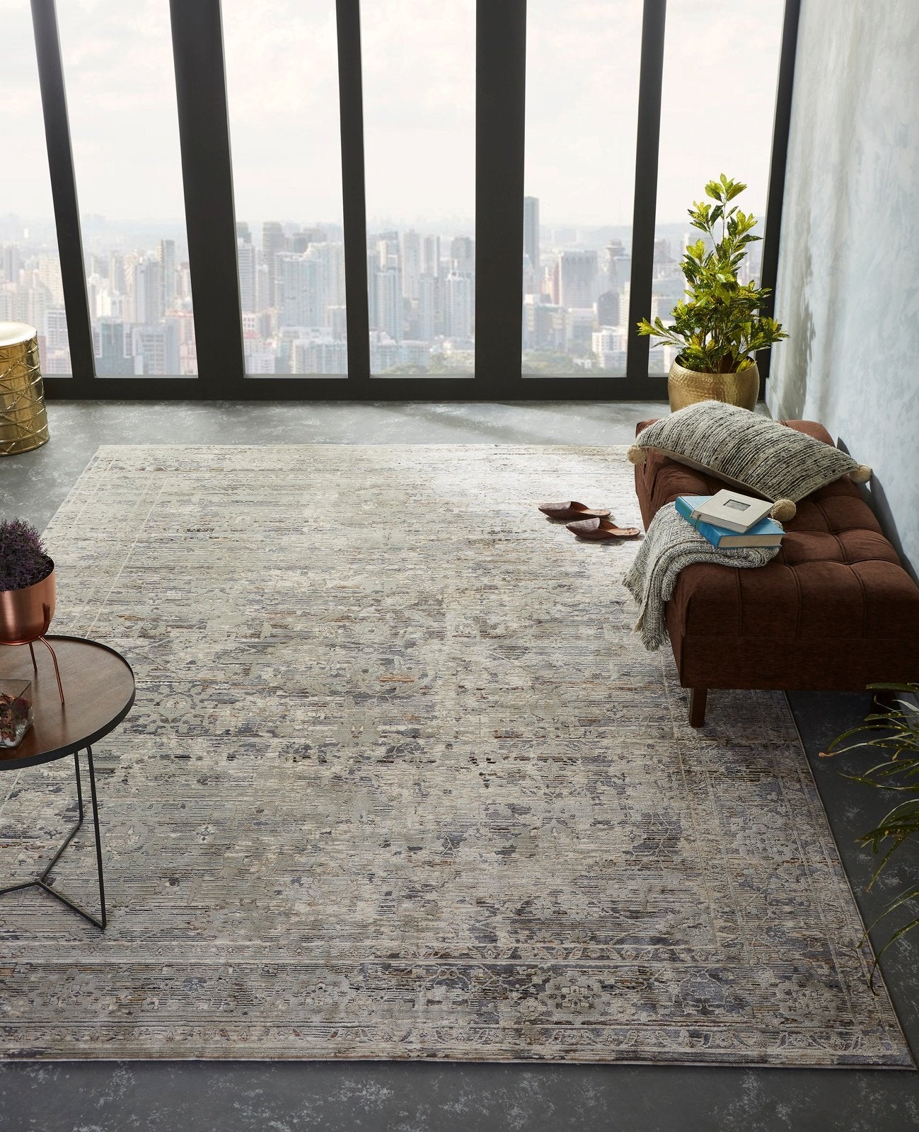 Camilla Natural and Greys Transitional Area Rug