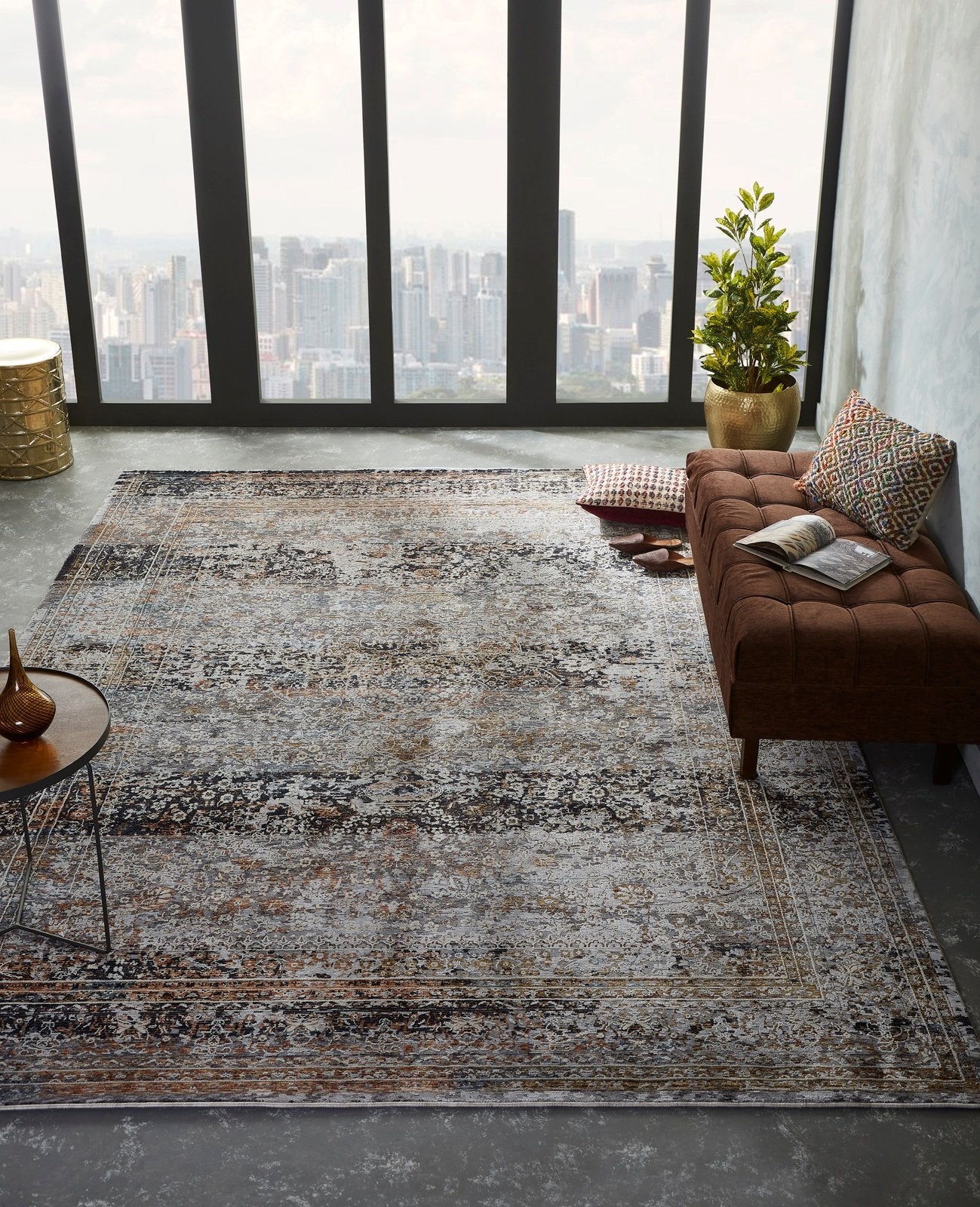 Camilla Ash Spice Transitional Area Rug