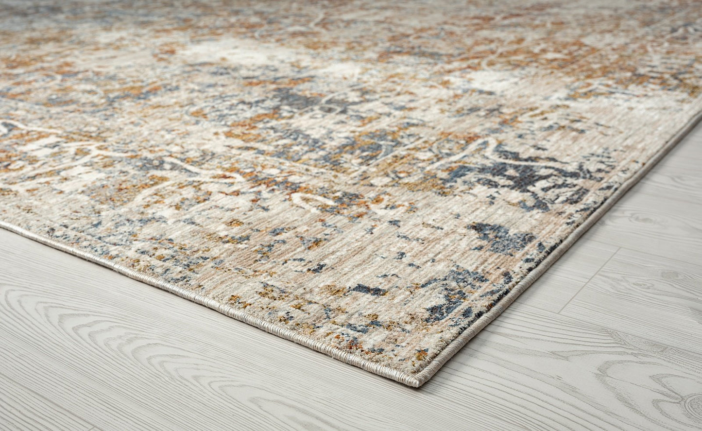 Camilla Indigo and Rust Tones Transitional Area Rug
