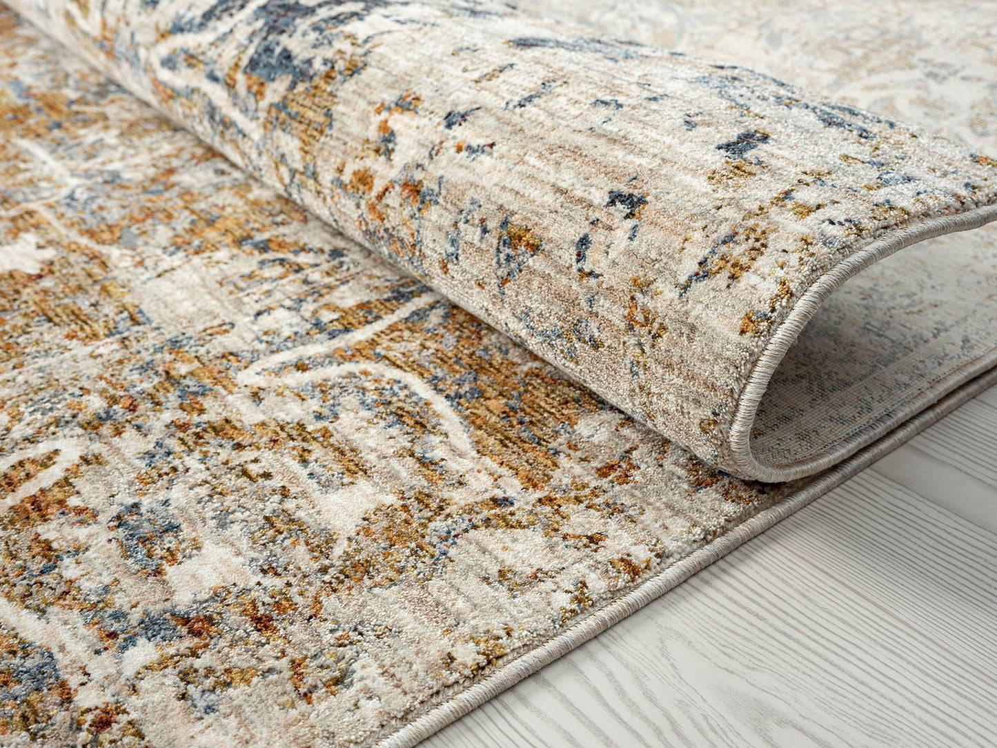 Camilla Indigo and Rust Tones Transitional Area Rug
