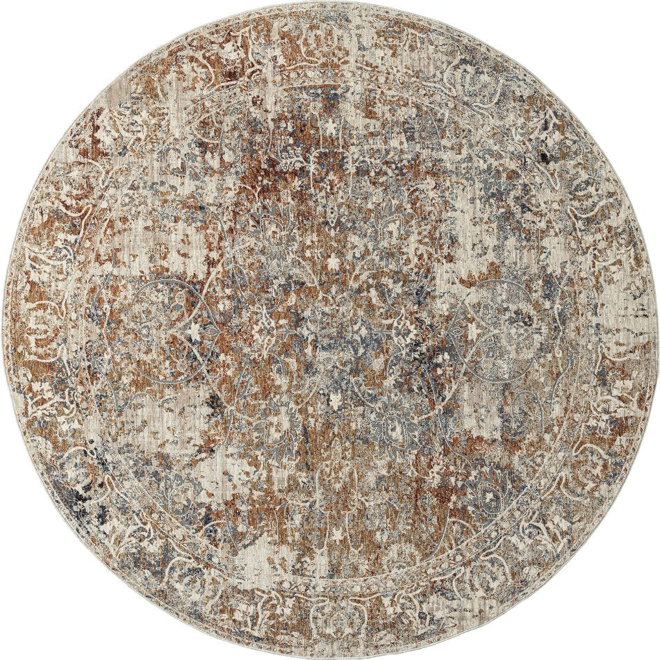 Camilla Indigo and Rust Tones Transitional Area Rug