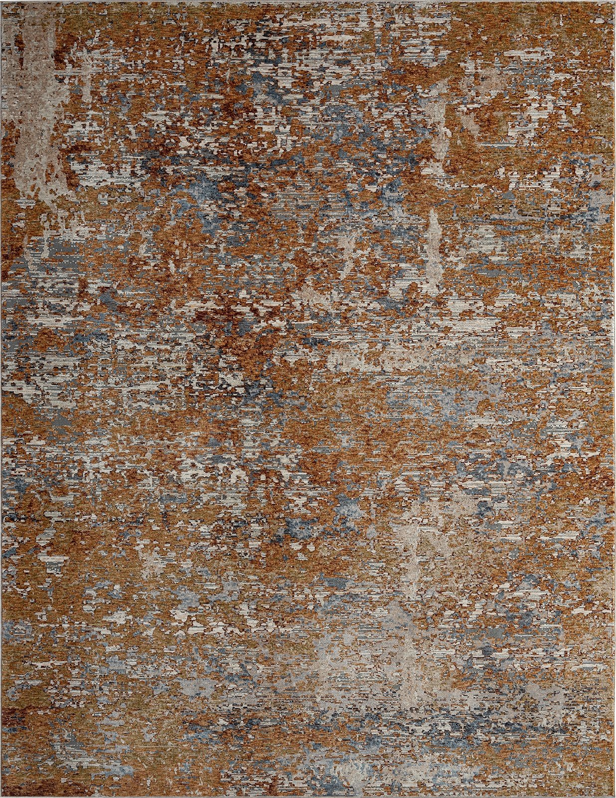 Camilla Rust Tones and Indigo Abstract Area Rug