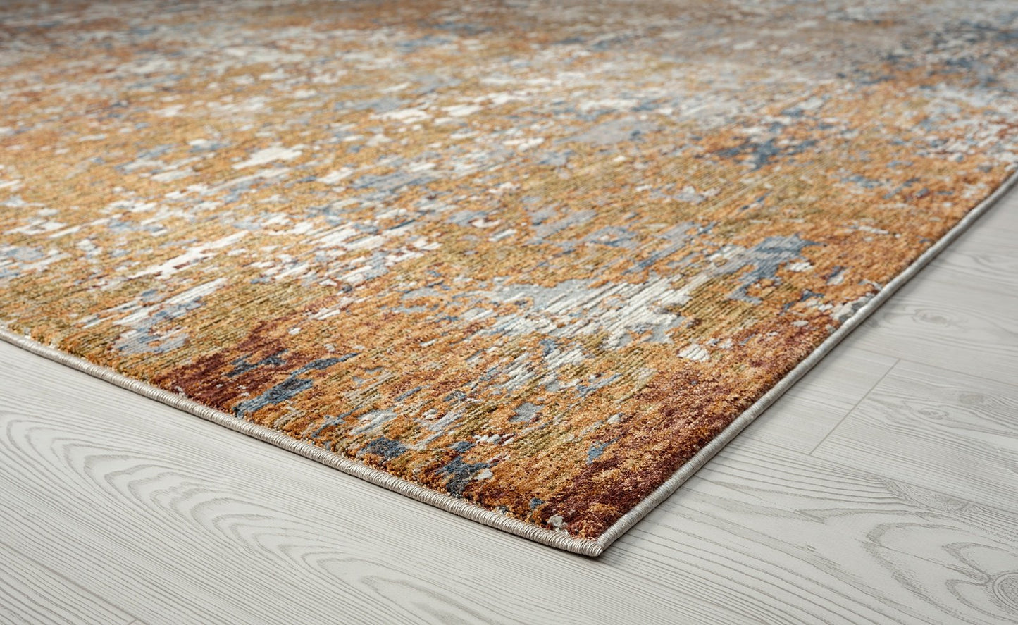 Camilla Rust Tones and Indigo Abstract Area Rug