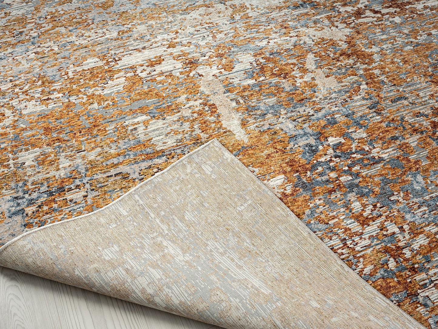Camilla Rust Tones and Indigo Abstract Area Rug
