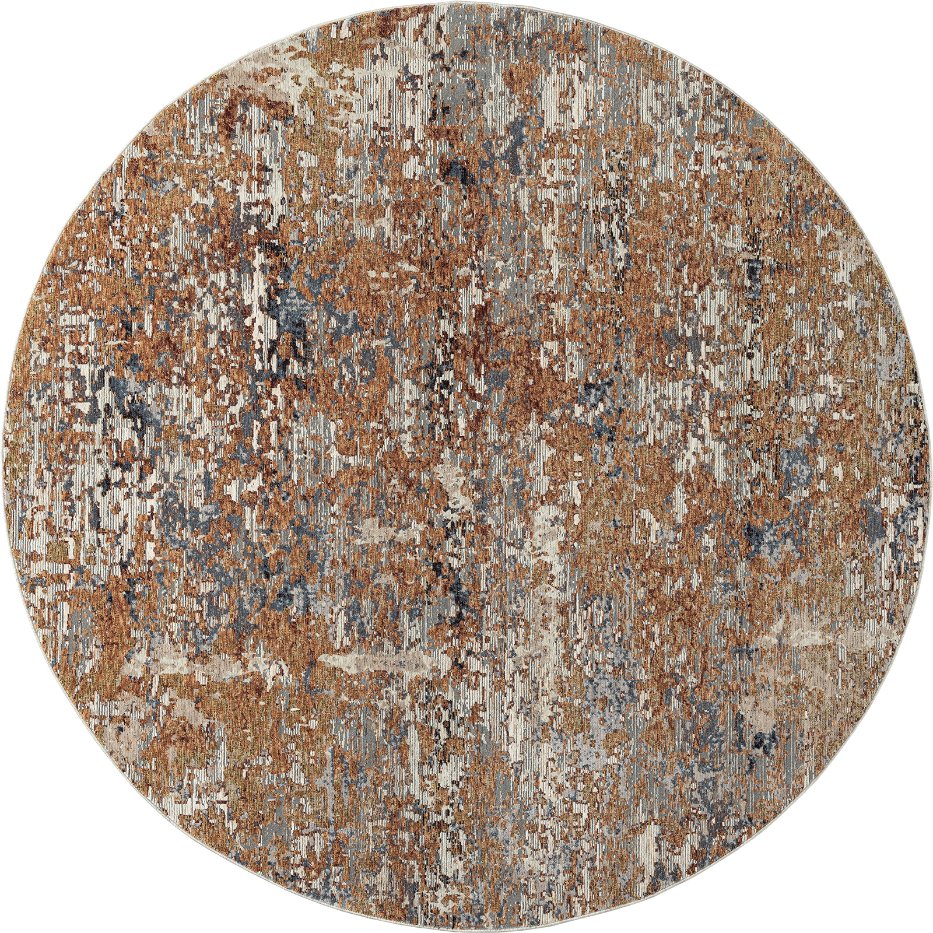 Camilla Rust Tones and Indigo Abstract Area Rug