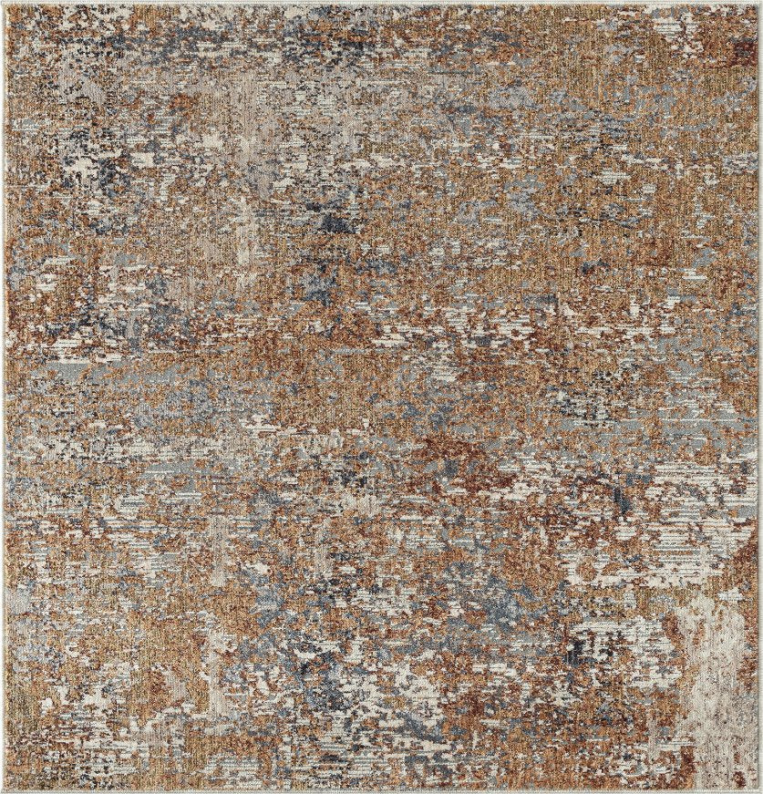 Camilla Rust Tones and Indigo Abstract Area Rug