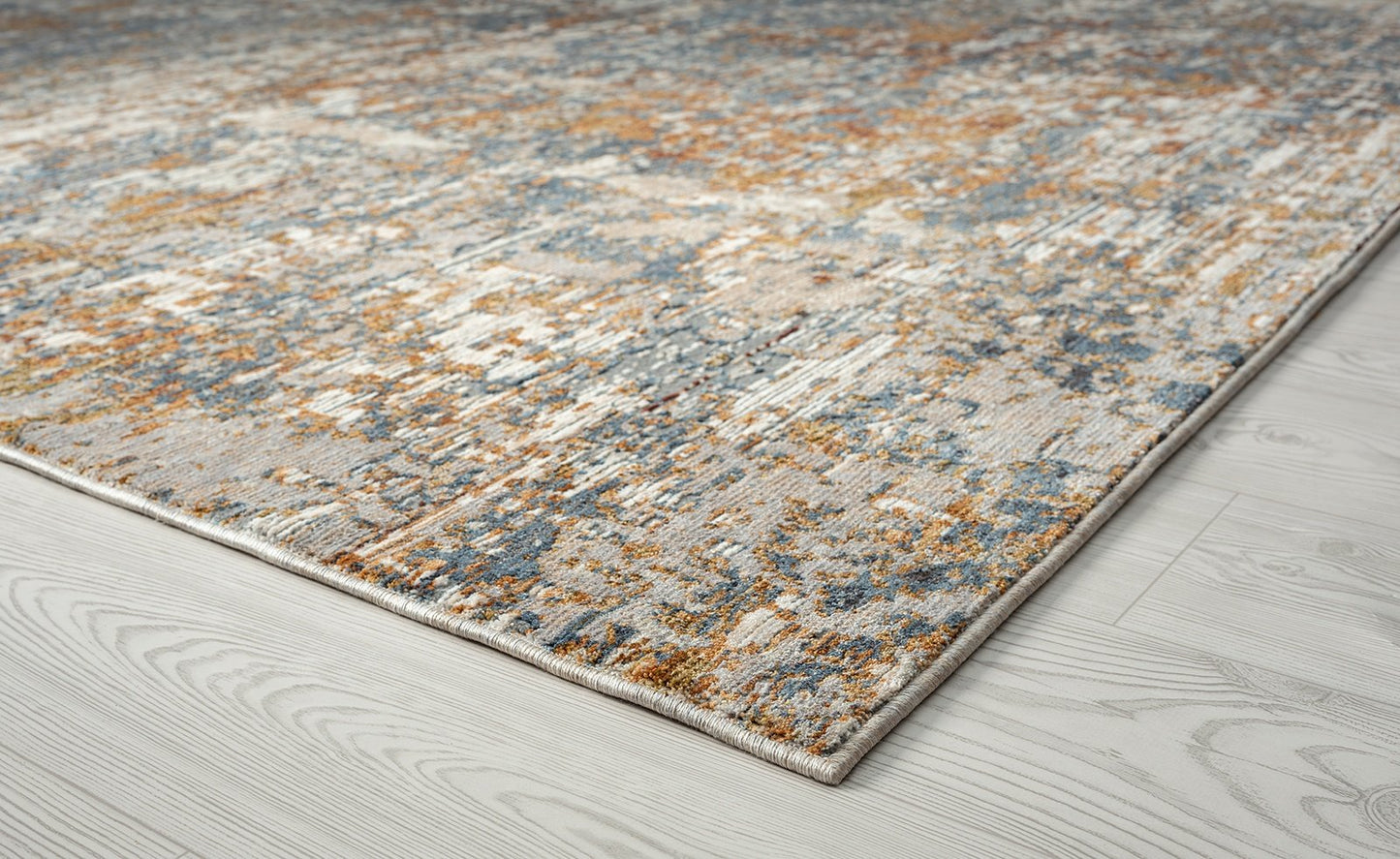 Camilla Blue and Rust Tones Abstract Area Rug