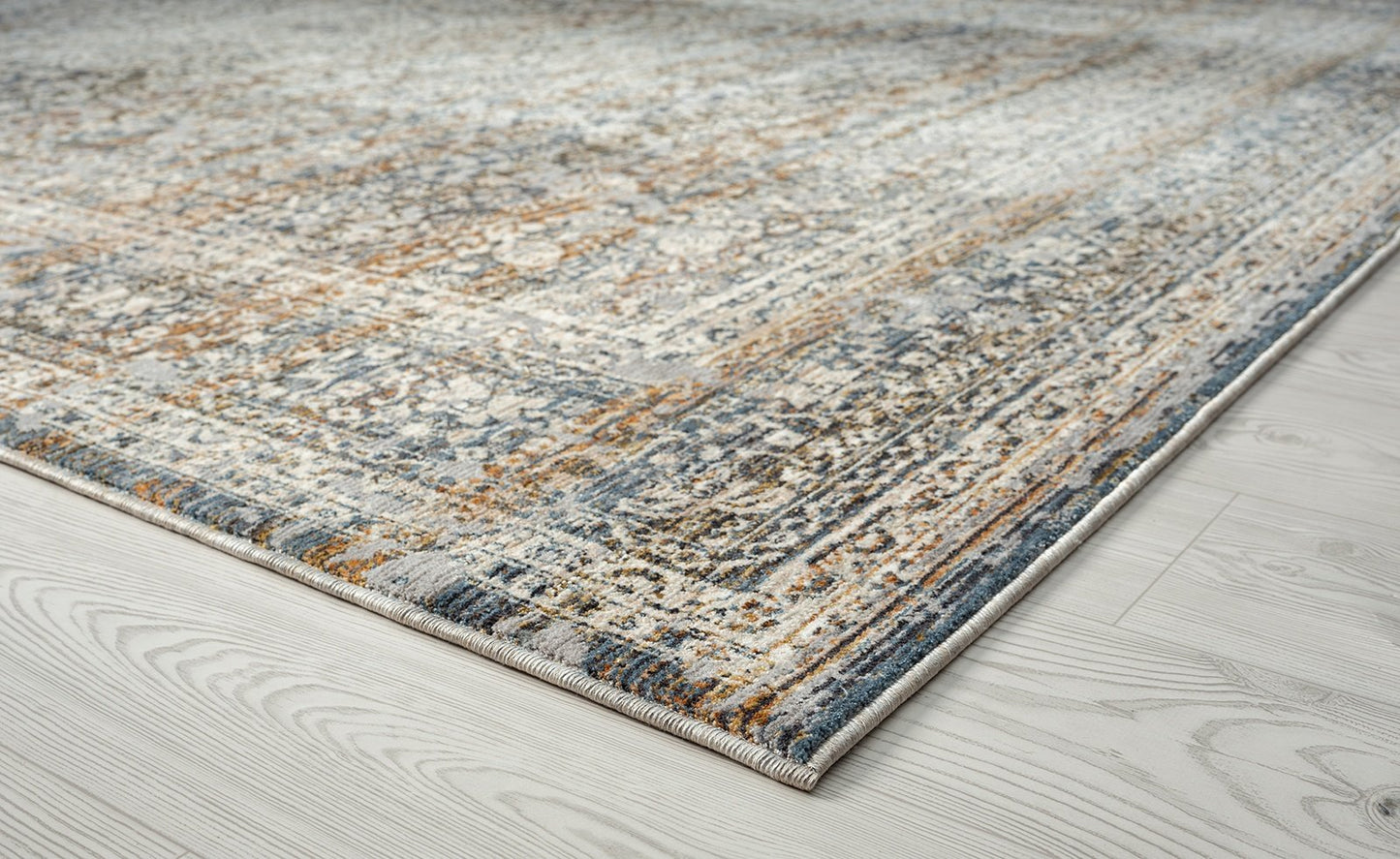 Camilla Vintage Blues and Rust Traditional Area Rug