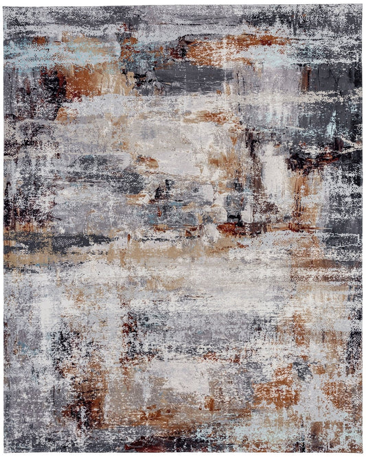 Denali Granite and Abstract Rust Area Rug