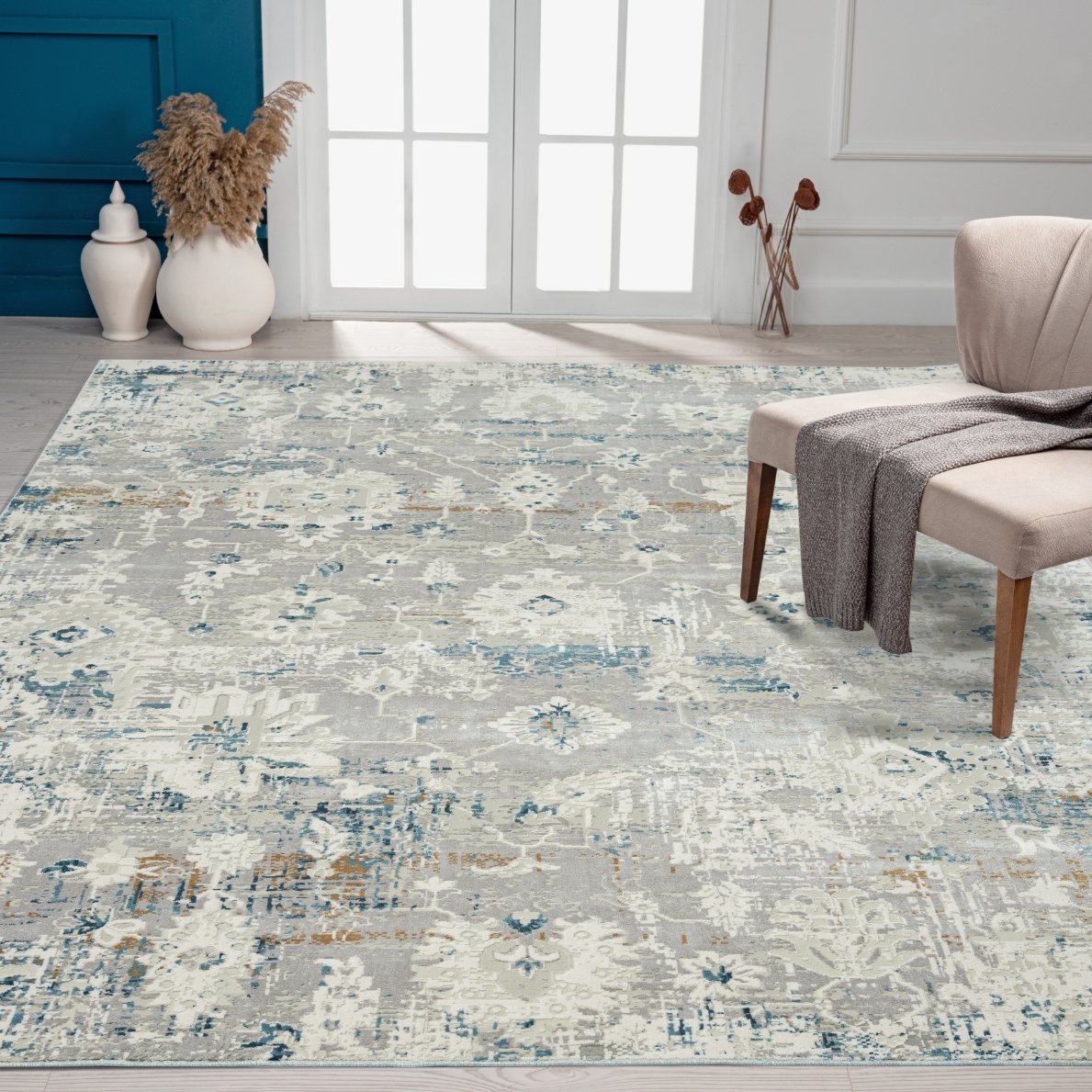Ethos Zinc and Indigo Modern Area Rug