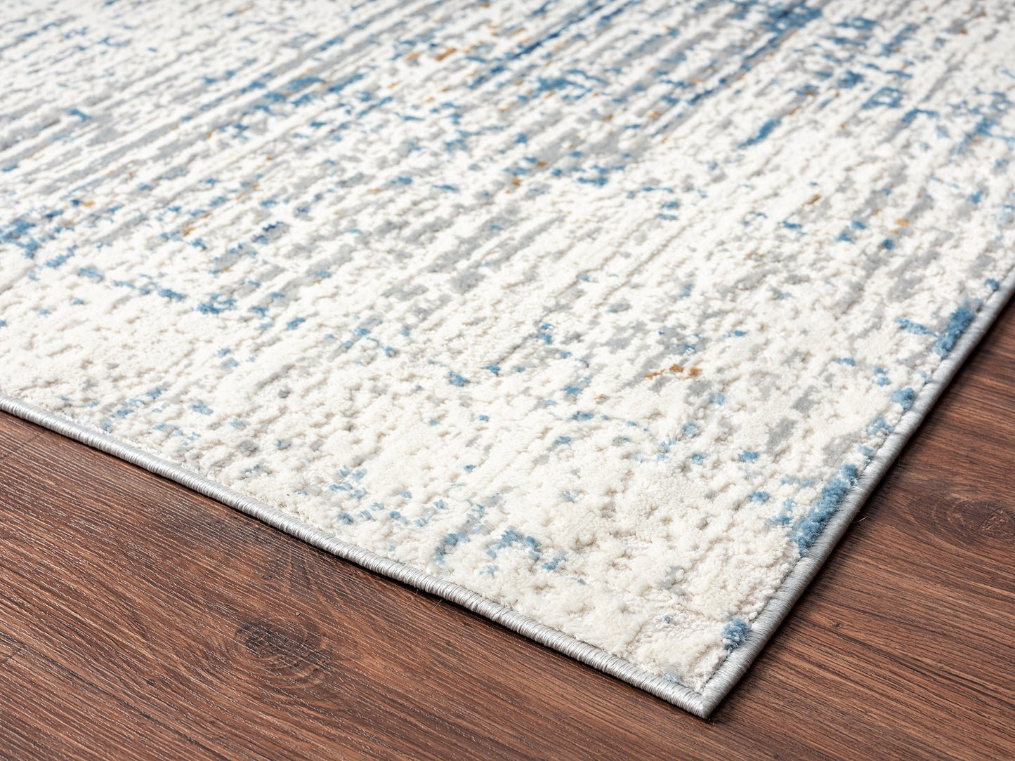Lumina Winter White and Azure Modern Area Rug