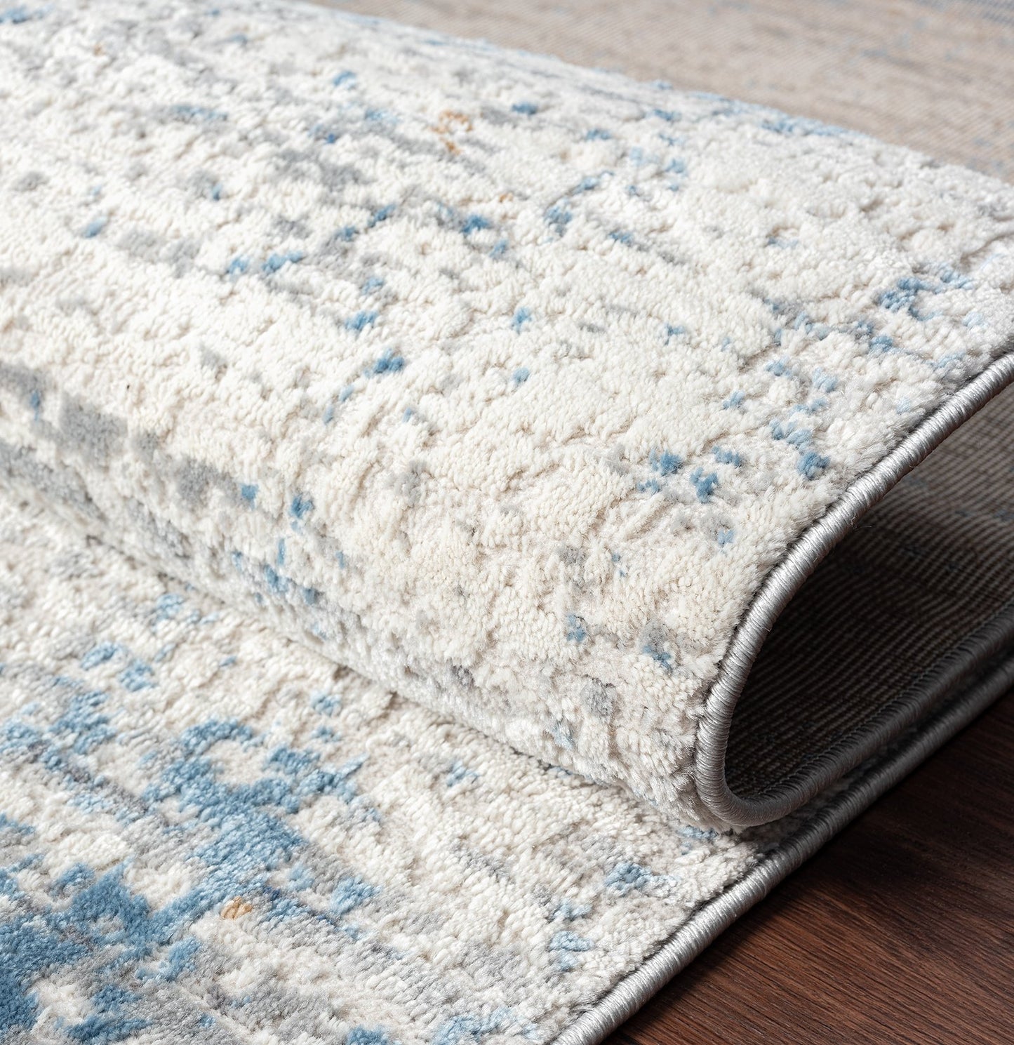 Lumina Winter White and Azure Modern Area Rug