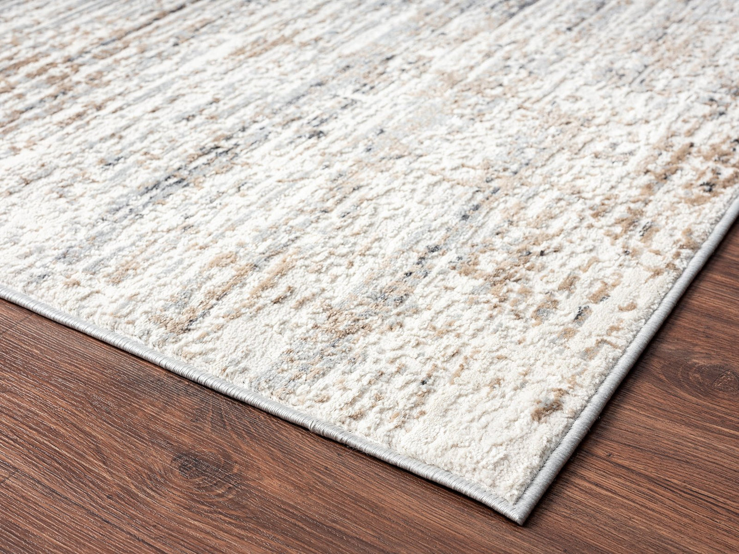 Lumina Grey Tones and Tan Strie Modern Area Rug