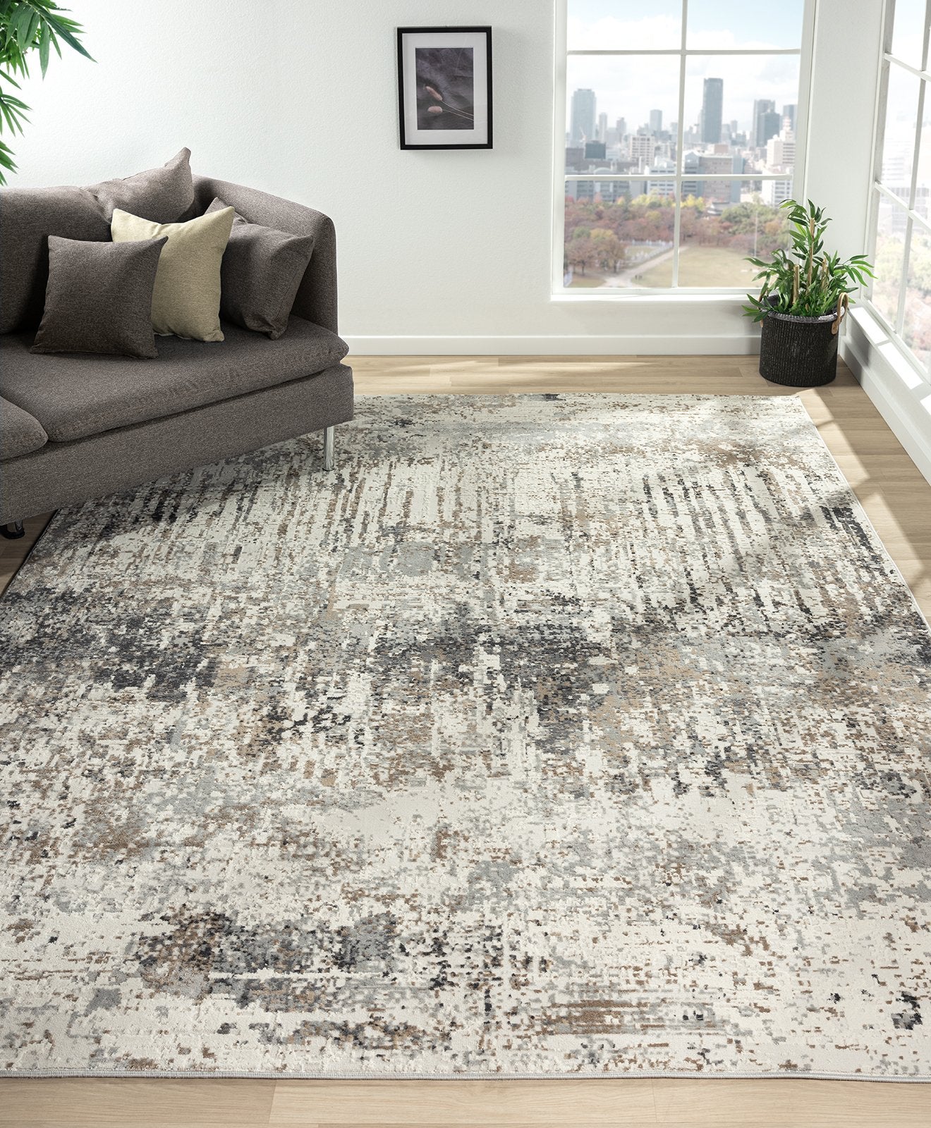 Lumina Greys and Neutrals Modern Area Rug