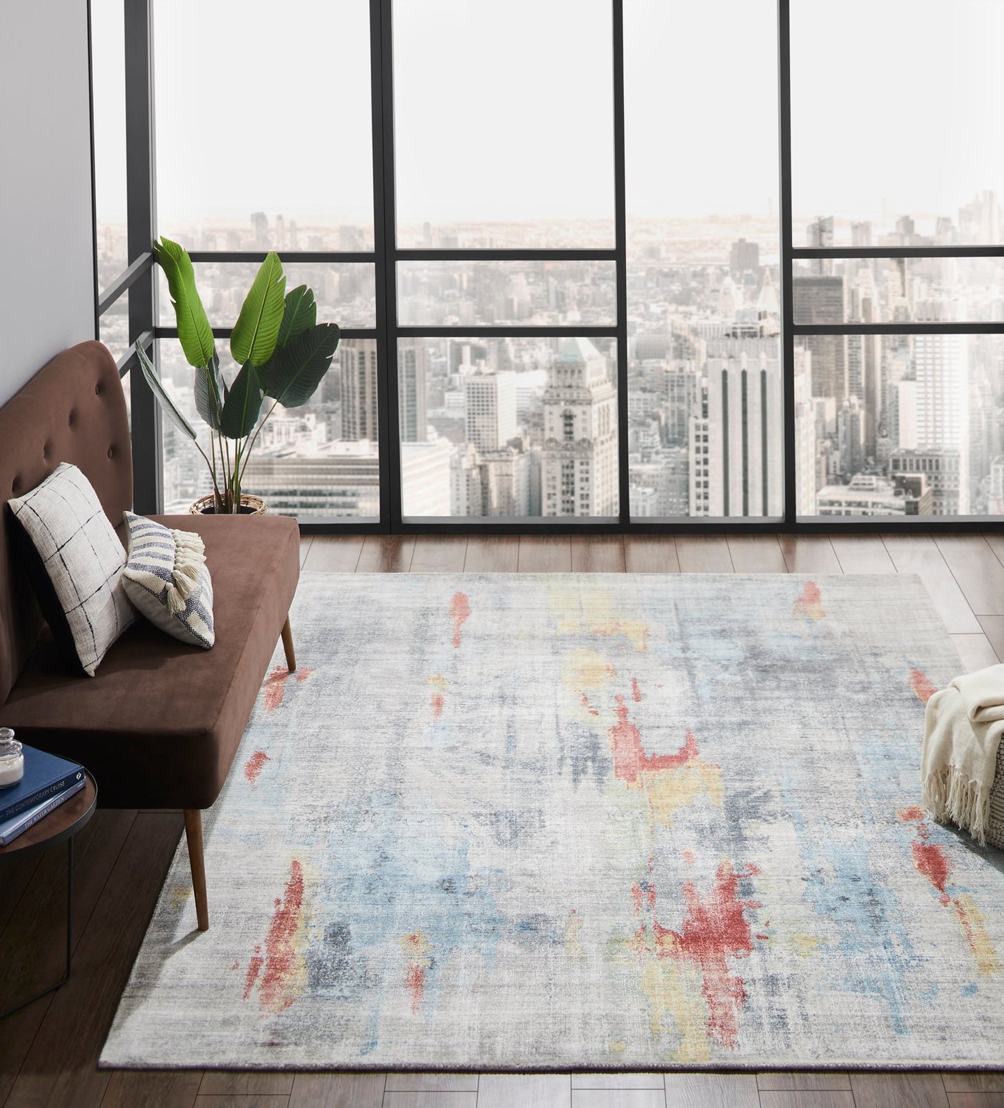 Lucid New Multi Grey Abstract Area Rug
