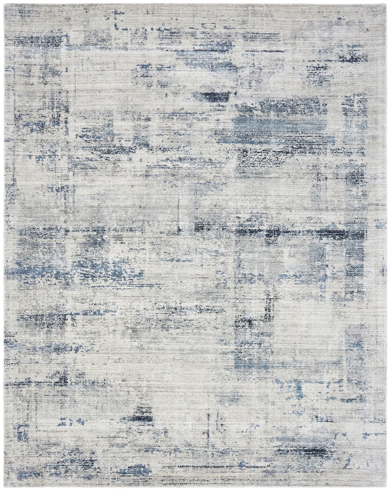 Lucid New Grey and Blue Abstract Area Rug