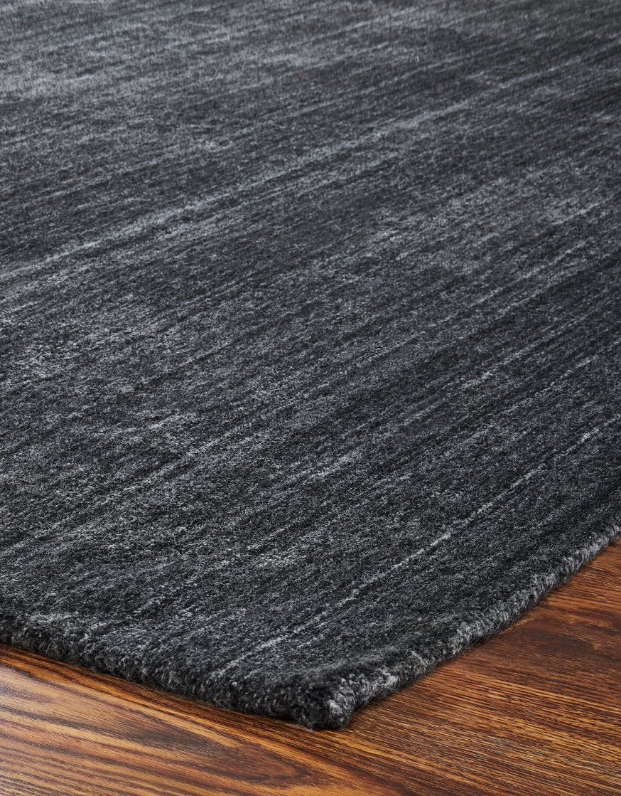 Meridian Charcoal Solid Abrash Area Rug