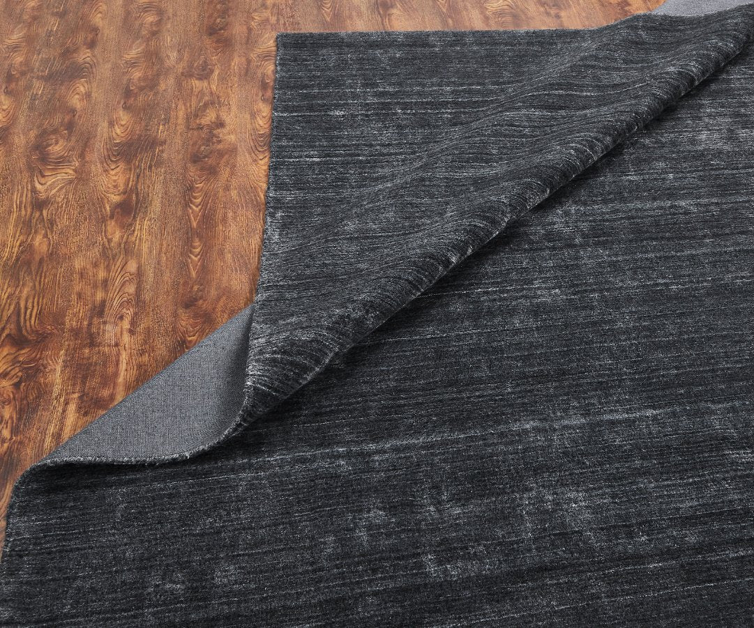 Meridian Charcoal Solid Abrash Area Rug