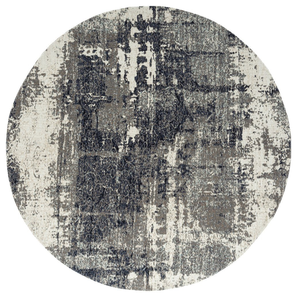 Modena Granite Grey Abstract Area Rug