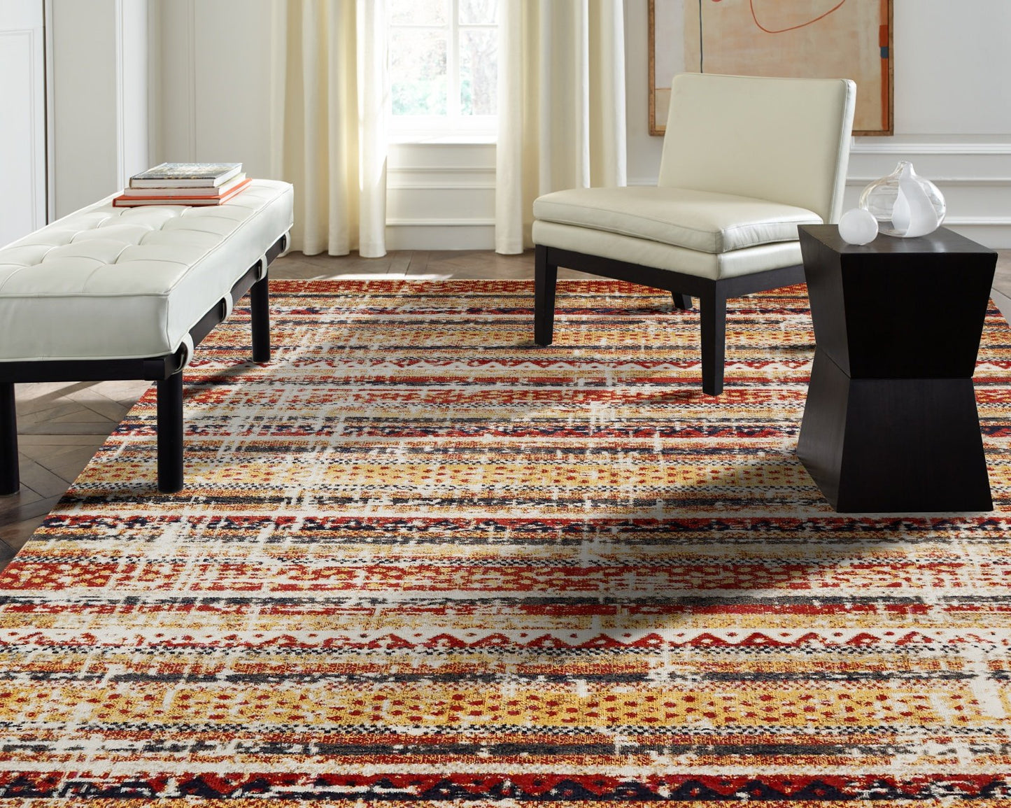 Modena Mesa Stripe Transitional Area Rug