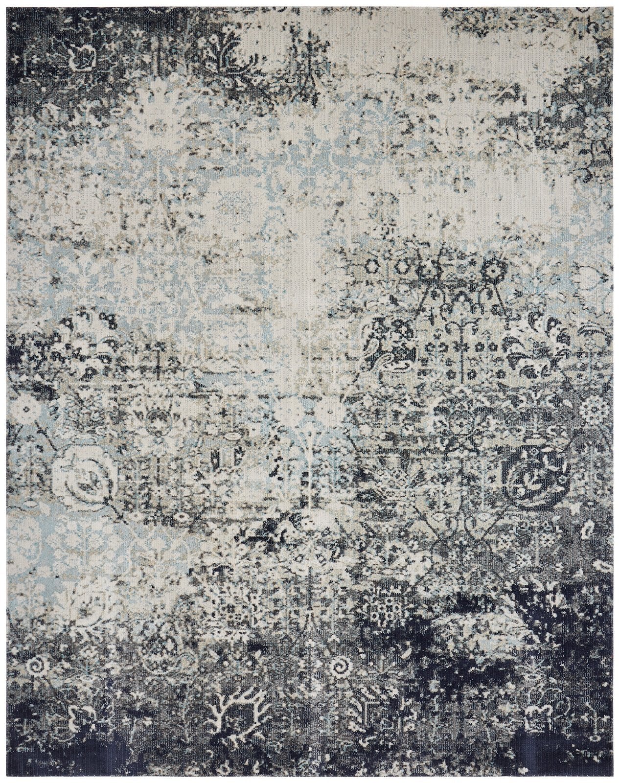 Modena Blue Tones and Midnight Transitional Area Rug