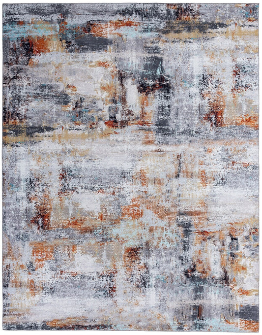 Omnia Granite and Rust Abstract Area Rug