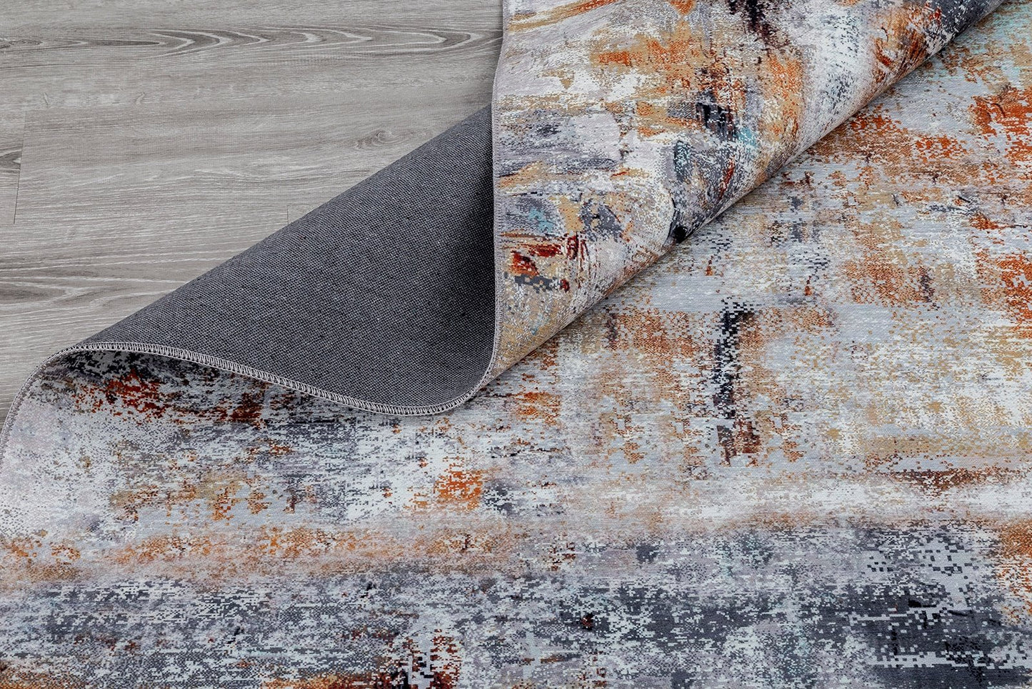 Omnia Granite and Rust Abstract Area Rug