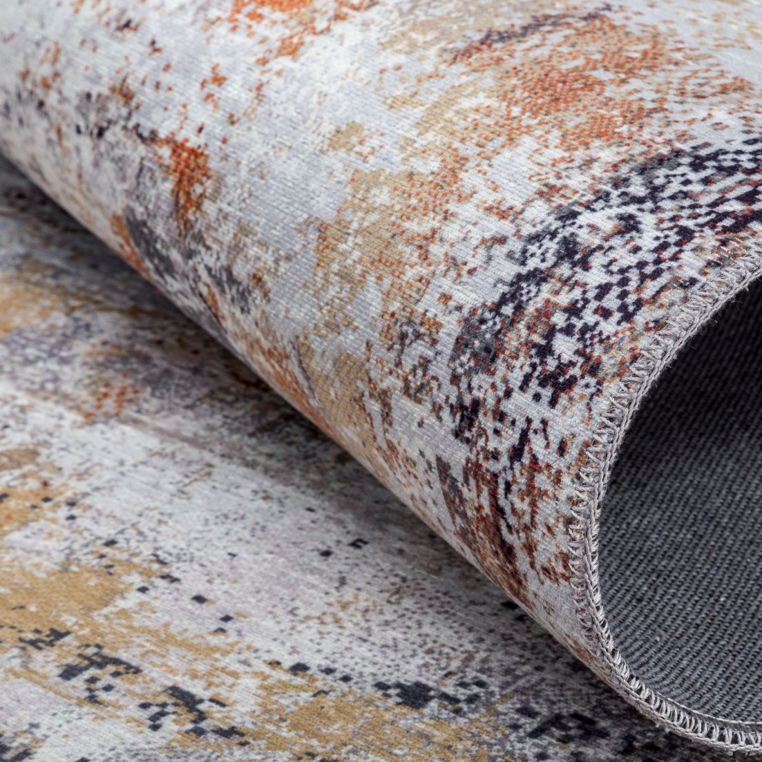 Omnia Granite and Rust Abstract Area Rug