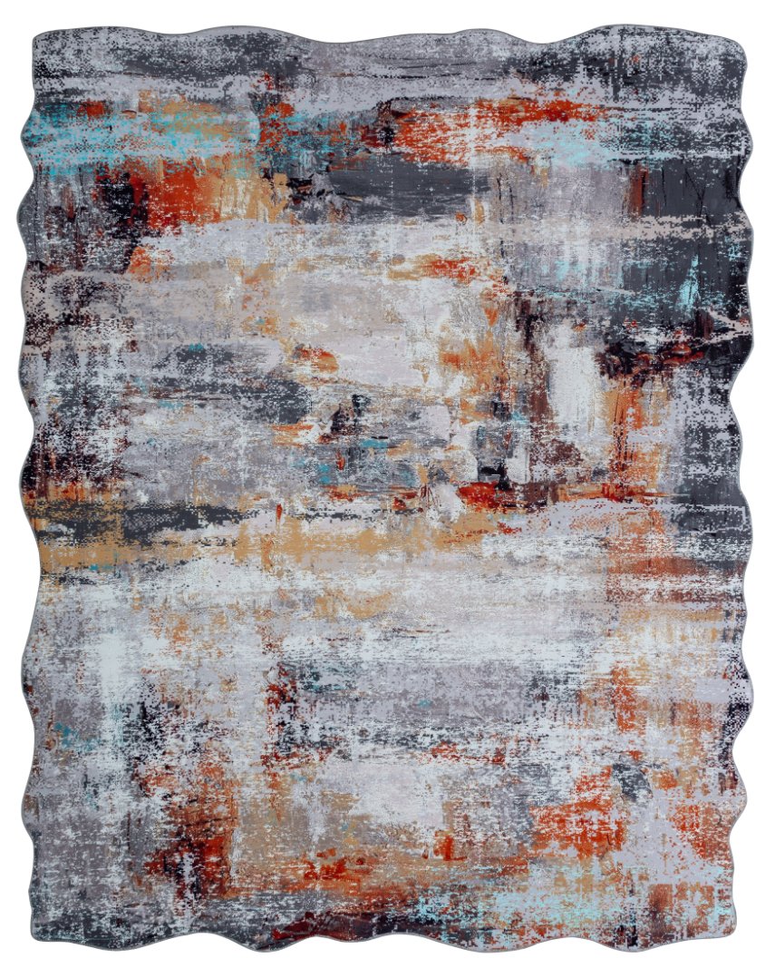 Omnia Granite and Rust Abstract Area Rug