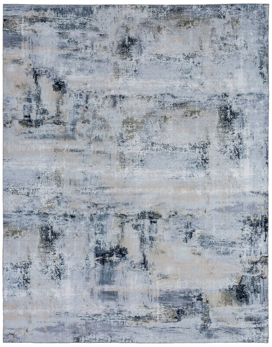 Omnia Blues and Grey Abstract Area Rug