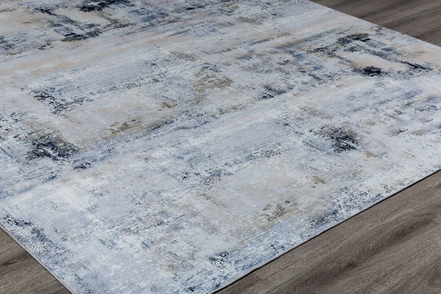 Omnia Blues and Grey Abstract Area Rug