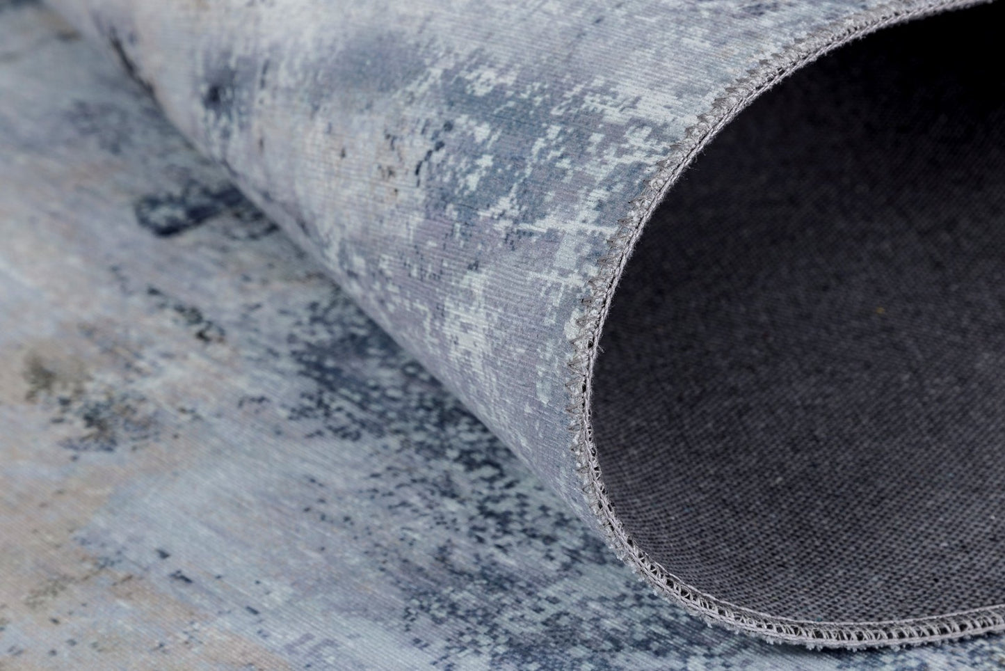 Omnia Blues and Grey Abstract Area Rug