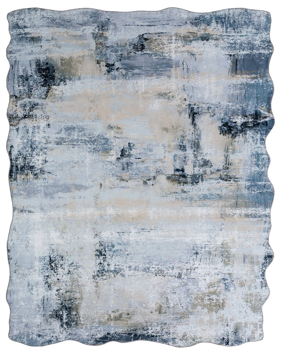 Omnia Blues and Grey Abstract Area Rug