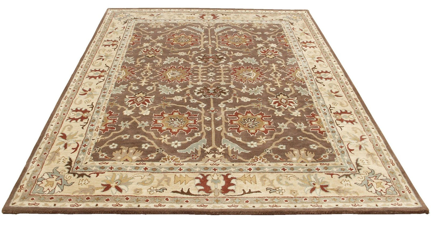 Brand New Brandon Brown Wool Persian Style Area Rug