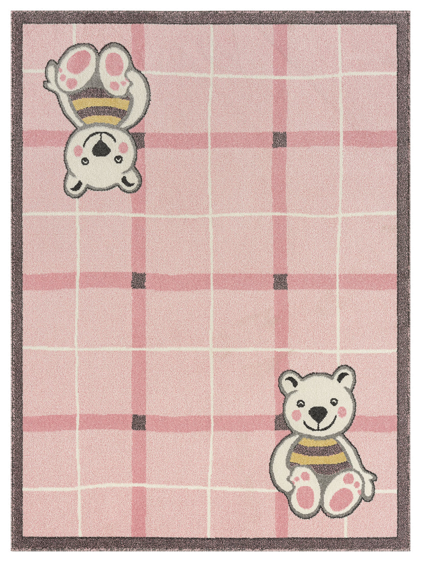 A to Z Teddy Bear Kids Pink Area Rug