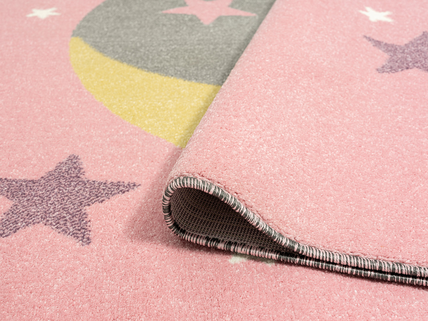 A to Z Moon Bear Kids Pink Area Rug