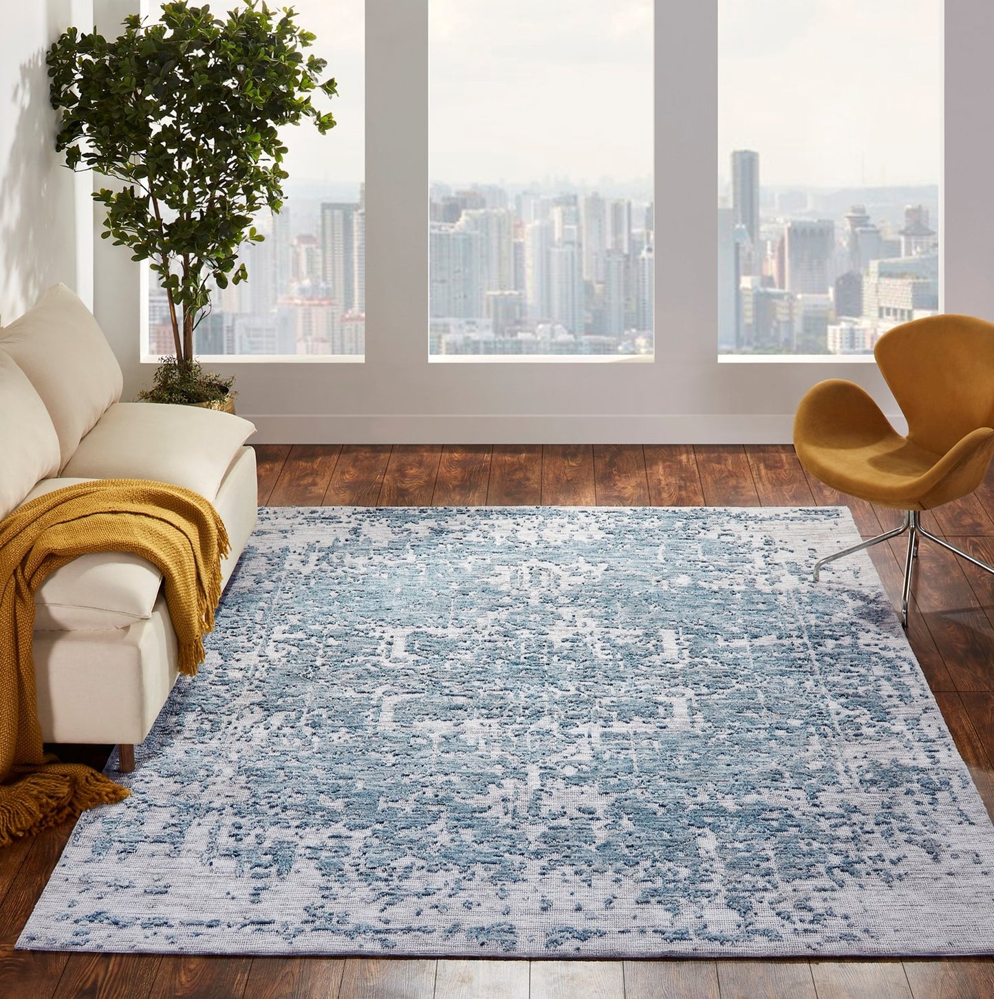 Citadel Blue Waters Transitional Hand Tufted Area Rug